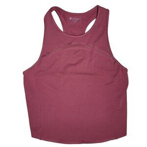 Athleta Women's Medium Burgundy Racerback cropped Tank Top Mesh Back